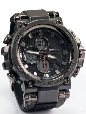 ​North Trail Men’s Heavy Duty Outdoor Sport Watch - Black/Grey